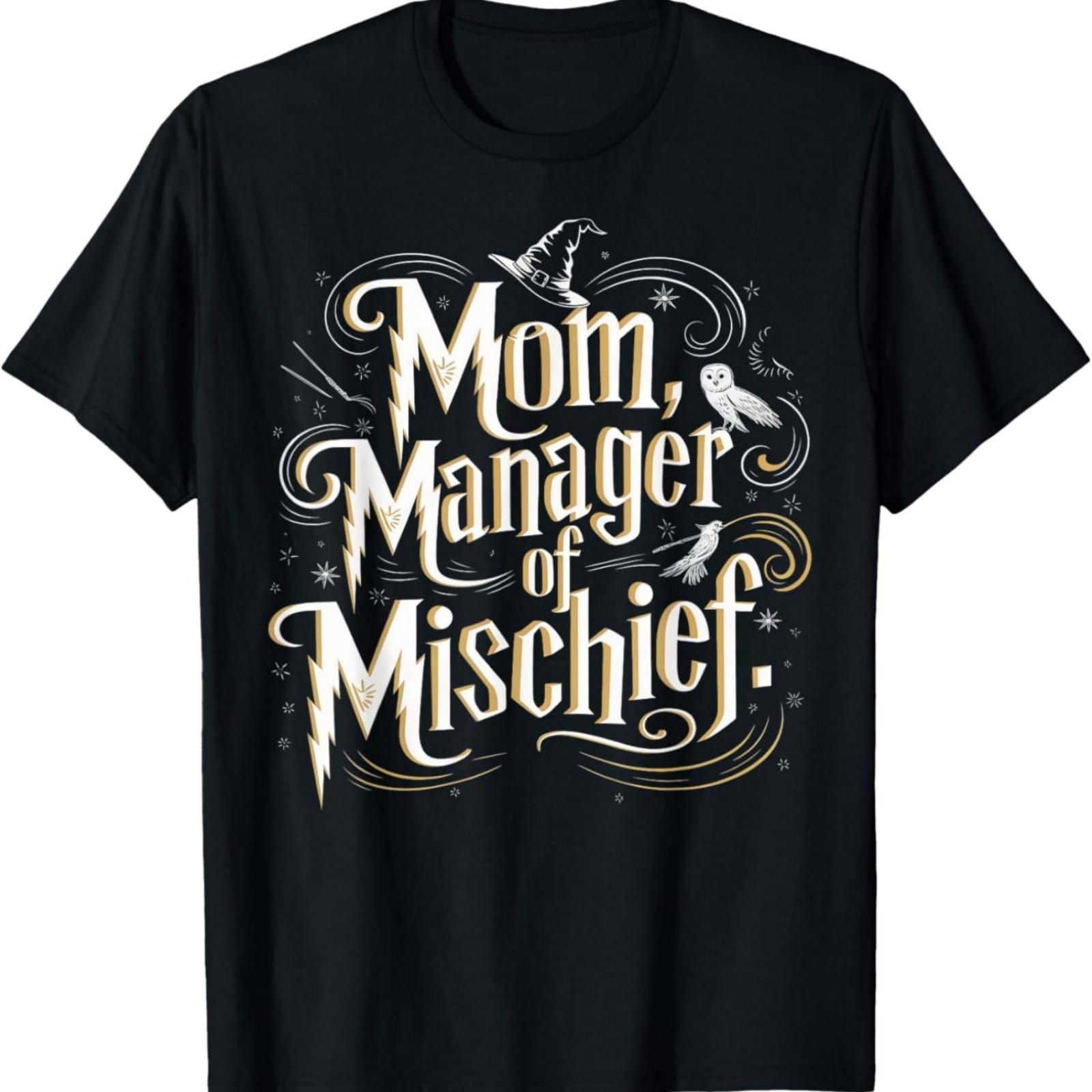 

Mom Manager of Mischief Magic Themed Funny Tee T-Shirt XXXXXL різнокольоровий