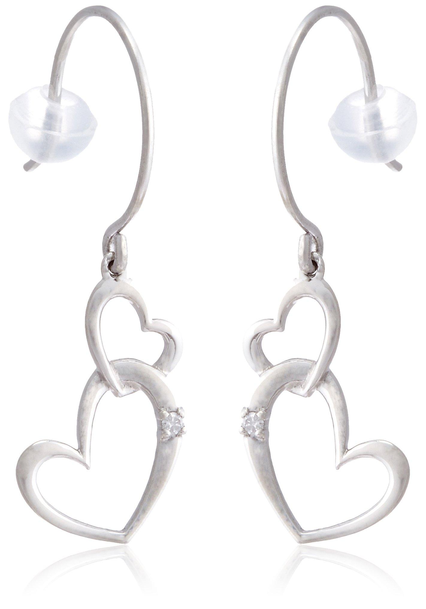 

Haute platine platinum PT950 diamond swaying double heart hook earrings [Haute pureté platine] pureté 0.012ct p-srum-di платиновий