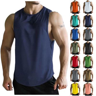 Schnell trocknendes Workout-Tanktop für Herren, Fitnessstudio, Muskel-T-Shirt, Fitness, Bodybuilding, ärmelloses T-Shirt