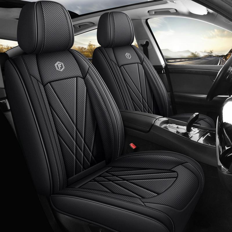 Premium Nappa Leather Car Seat Cushion, Stain-Resistant, Breathable, Full Coverage for All Seasons