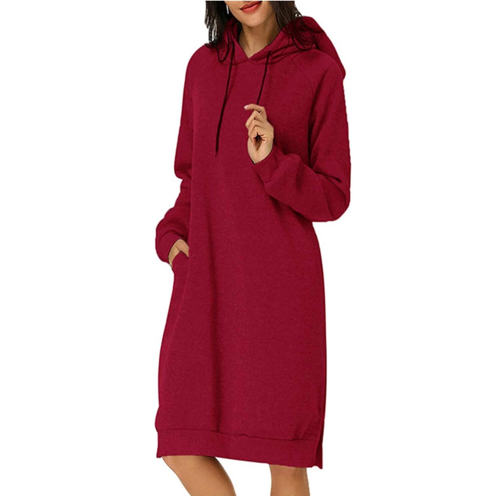 

Женская мода, повседневная однотонная шляпа с длинными рукавами и карманами, свободные свитера, топы XXL красный