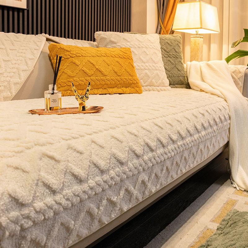 

Sofa cover 2024 new modern simple sofa cushion non-slip cushion winter plush cushion full cover зелений