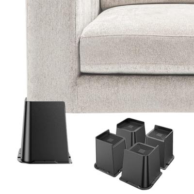 4 Stuks 5/6-Inch Meubelverhoger Heavy Duty Bedverhoger Ondersteuning tot 6000 Lbs Antislip Tafel Bureau Stoel Bank Kast Poot Verhoger Verhogende Voetpad