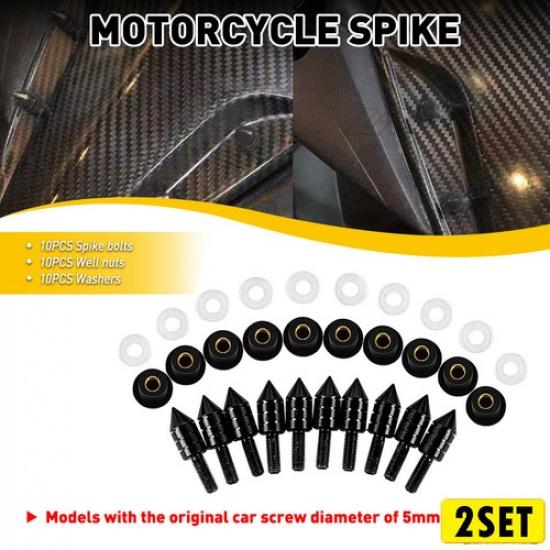 2X  CNC Windscreen Windshield Motorcycle Spike Bolt Wind Kit screen Bolts Scr