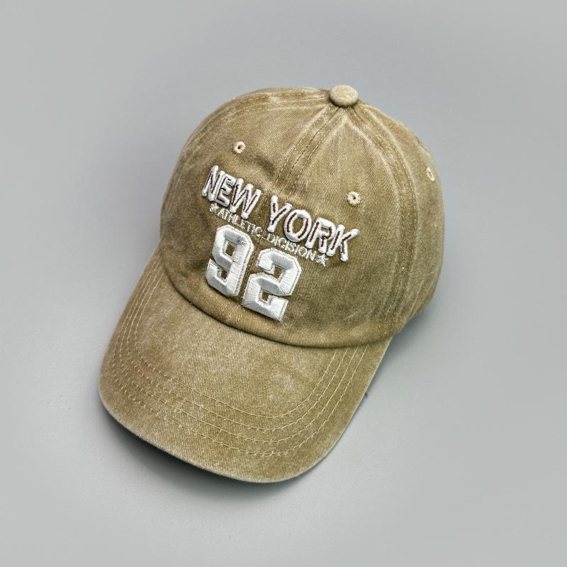 Embroidery Letter Wide Brim Baseball Cap Men And Women American Retro Retro Sunshade Fashion Cap
