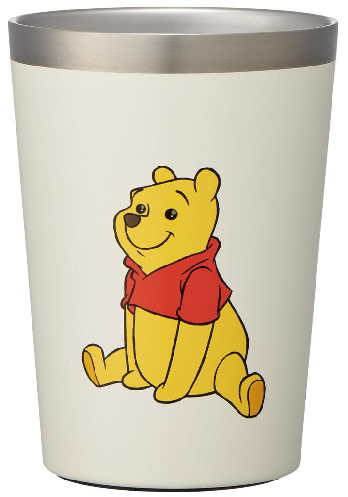 Skater Insulated Stainless Steel Tumbler for Convenience Store Coffee, 400ml, Medium, Disney Winnie the Pooh Funny Face Design, STCV2