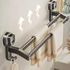 with Hook Suction Cup Towel Pole Punching Free Towel Storage Hanger Bathroom Towel Rack  Hotel