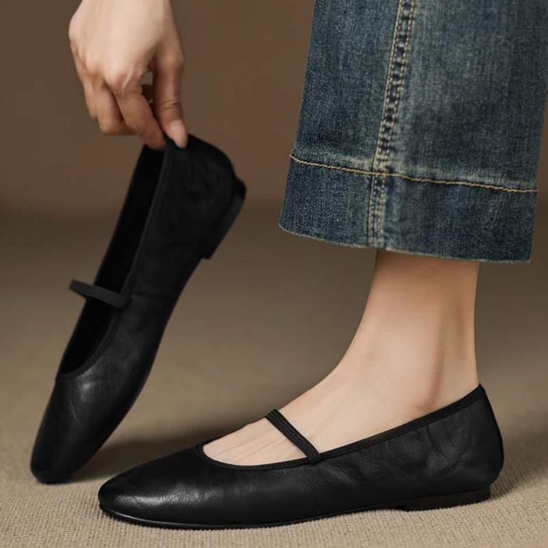 Fashion Women's Ballet Shoes Mary Jane Round Toe Casual Low Heel Shoes 2025 Autumn Fashion Wedding Party Temperament Women Flat Shoes