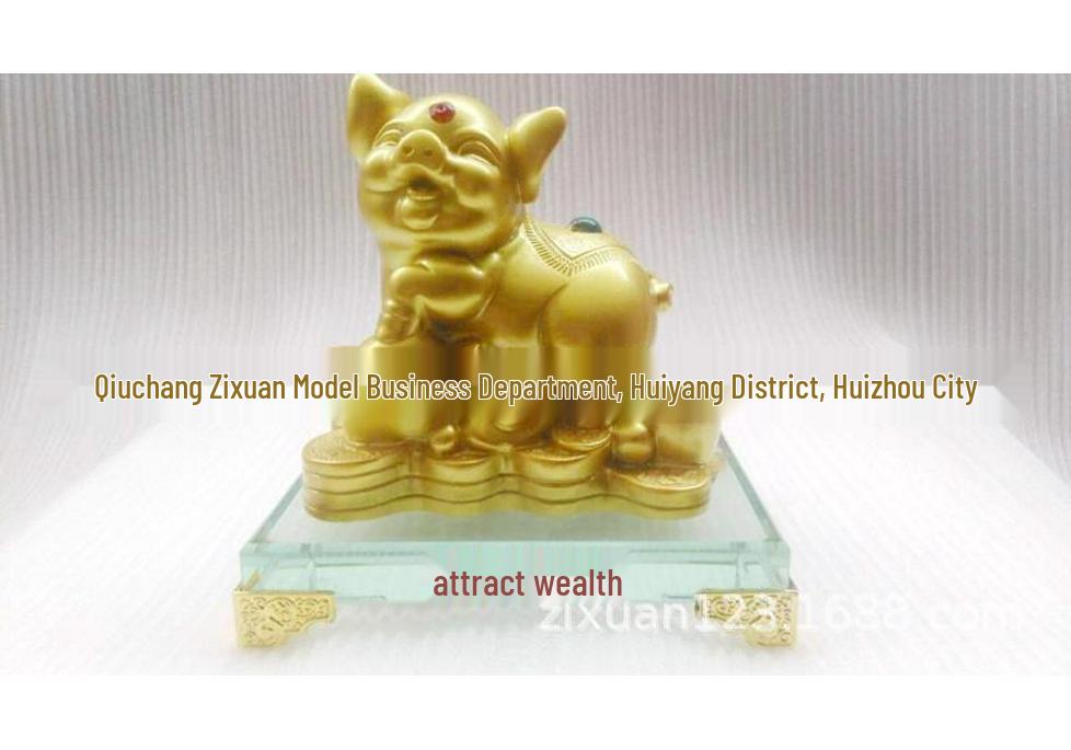 Golden Zodiac Pig Ornament for Living Room or Office Decoration