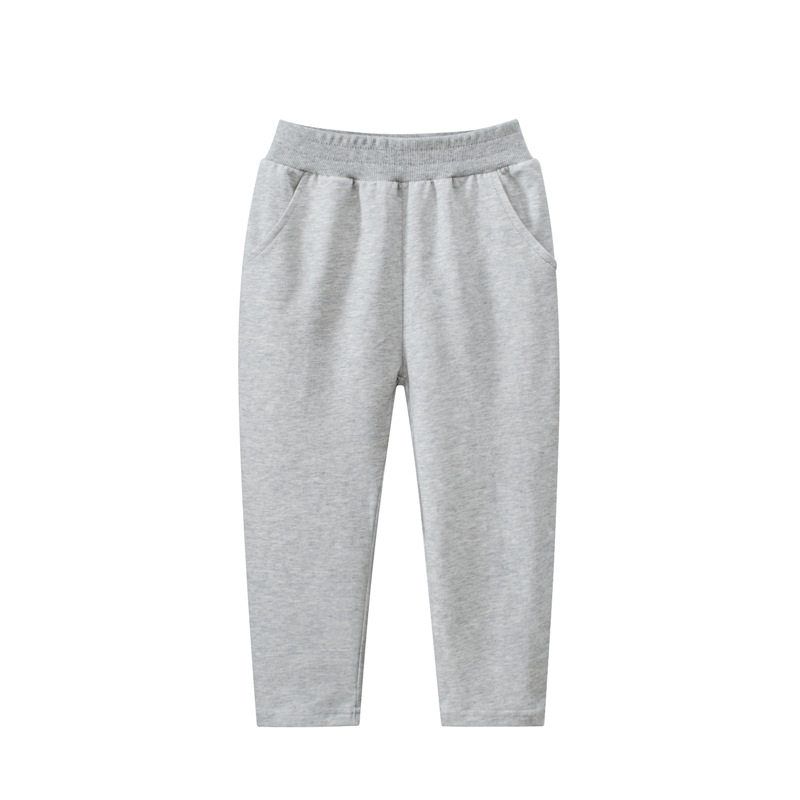 27Kids Spring and Autumn Pure Cotton Pants Small Terry Children s Clothing 5210 Flower Ash 130 cm