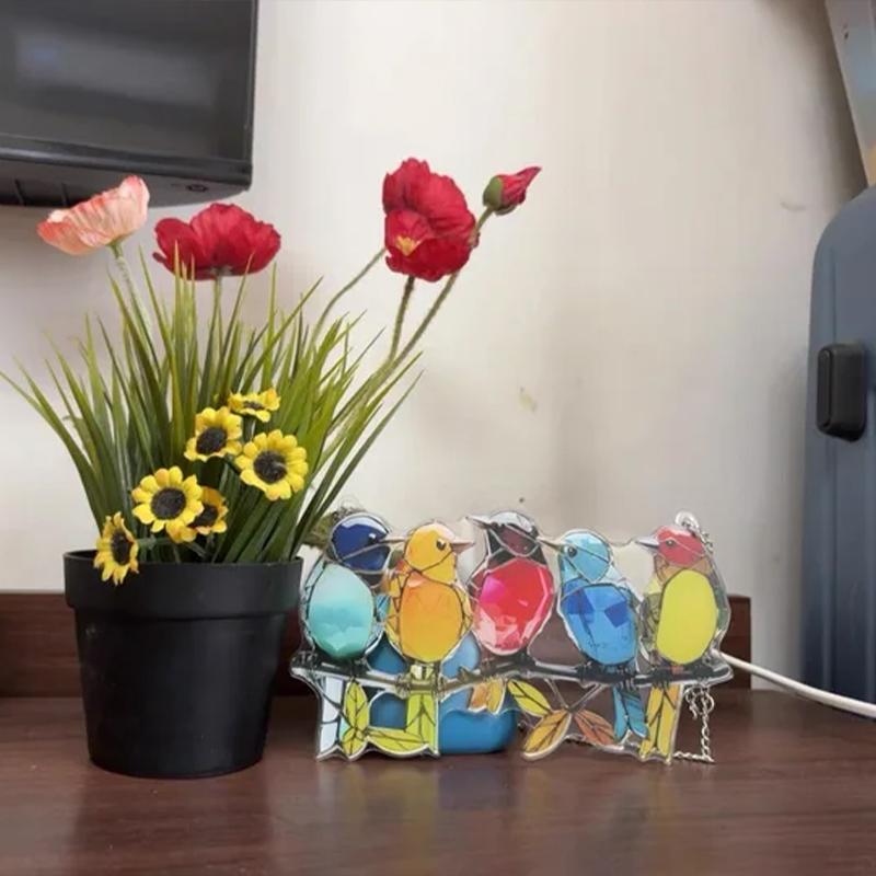 Cute Colorful Bird Pendant Acrylic Car Pendant Garden Garden Decoration Pendants