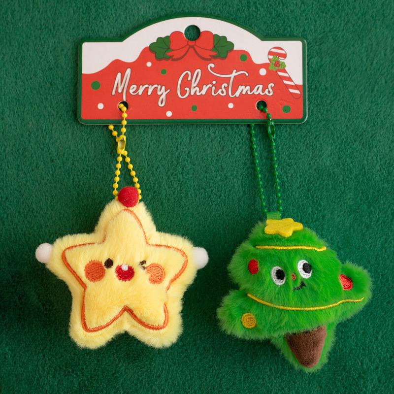 Christmas Santa Plush Toy With Star Tree Design For Holiday Gift Decor