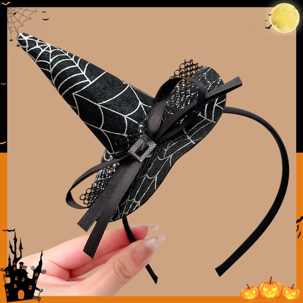 Pumpkin Halloween Witch Hat Headband Spider Cone Hat Hair Hoop Photo Props