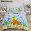 Federa per piumino a forma di giraffa cartone animato King Queen Animali Tropicali Set Biancheria da letto per Bambini Ragazzi Ragazze Adorabile Fauna Selvatica Poliestere Copripiumino