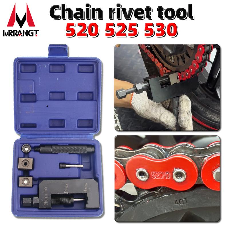 Motorcycle Chain Riveting Tool Set Suitable for 520, 525, 530 Model X or O-Ring Chain rivet tool Splitter Breaker accessories