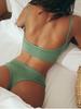 2Pcs Underwear Set Bra Set Women Panties Sexy G-String Seamless Bralette Female Wire Free Bra Sexy Panty Set Lingerie Soft Tank Crop Top Sleeping Bra
