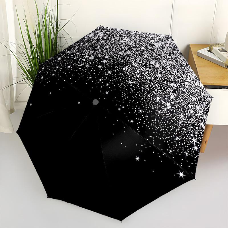 

1pc Black Circle with Stars Umbrella with Plastic Handle,Vibrant Cartoon Pattern,Multi-functional UmbrellaPT150