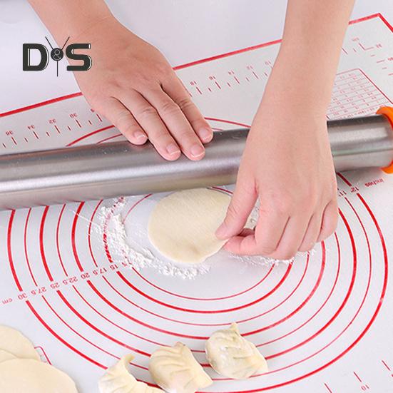 Tappetino Da Forno In Silicone Nero 60x60 Cm: Antiaderente, Antiscivolo E Con Guide Di Misurazione, Per Impastare, Stendere Pasta E Pasticceria