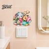 Childrens Bedroom Wall Stickers Watercolor Rabbit & Flowers Light Switch Sticker Cute Bunny Peel And Stick Decal Floral Socket Decoration