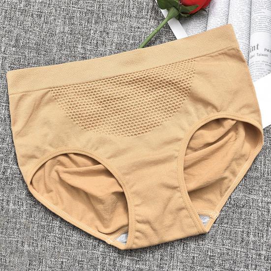 Women Panties Seamless Honey Comb Hole Comfortable Hand-supported Hip Design Panties for Daily Wear