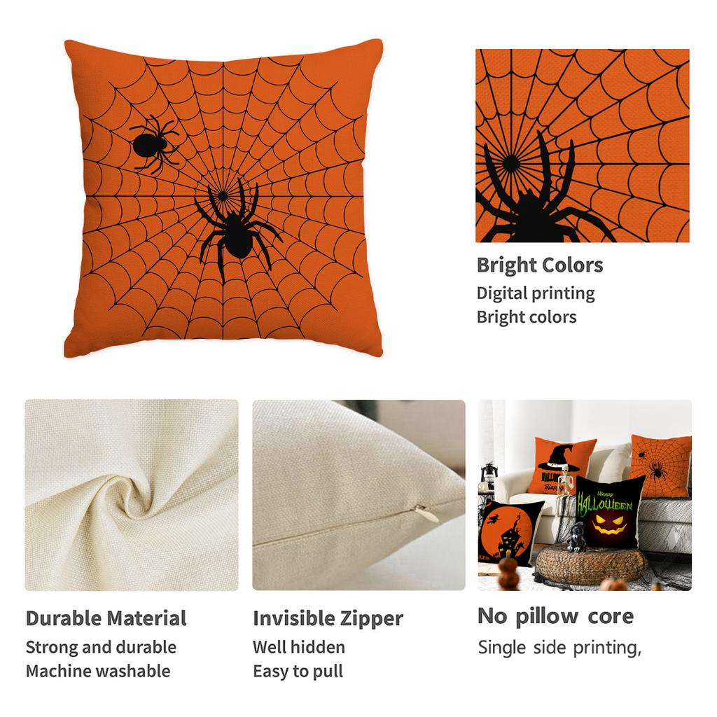 1/4Pcs Halloween Pillowcase, Halloween Witch Castle Cushion Cover, Decorative Sofa, Living Room, Bedroom Cushion Cover