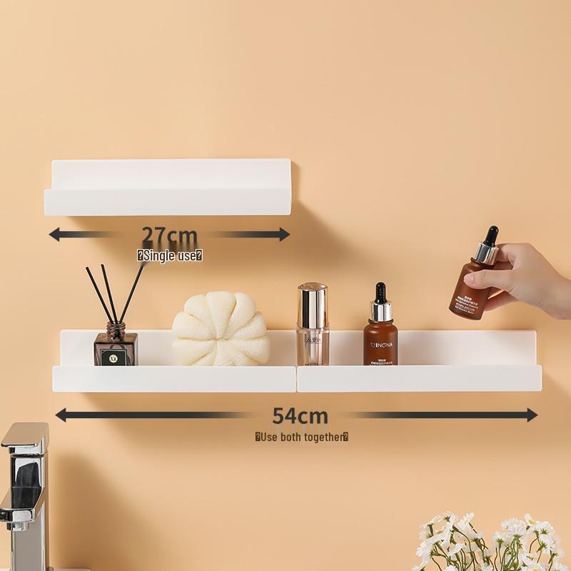 No-Drill Wall-Mounted Bathroom Shelf & Storage Rack for Toiletries and Jewelry