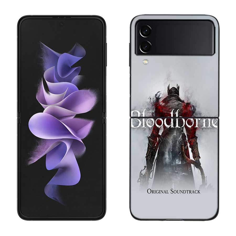 Game Bloodborne Phone Case For Samsung Z Flip 7 6 5G Galaxy Z Flip 5 4 3 Black Hard Cell Cover Luxury PC Shell Coque