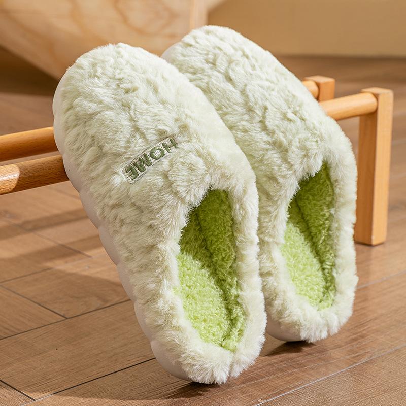 Borsa Cartone Animato Testa di Orso con Pantofole di Cotone da Donna In Autunno e Inverno, Da Interno con Scarpe Calde di Peluche per Indossare All'Aperto, Stivali da Neve di Peluche da Coppia