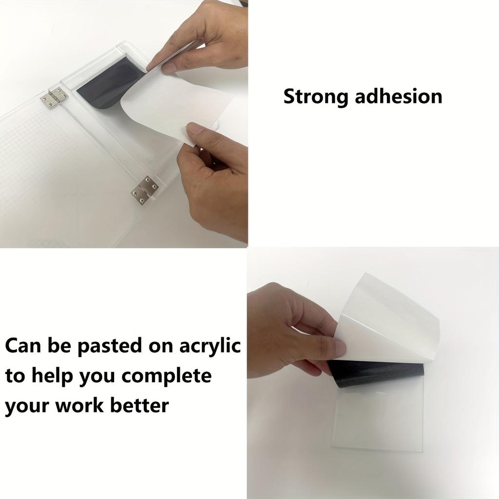 Acrylic Stamp Blocks 7.6*5.9in Large Clear Stamping Tool with Grid Positioning Lines 4PCS Magnet