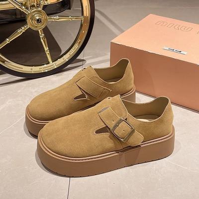 Fashion Platform Women's New Spring Heightening Retro Boken Lazy Shoes Versatile Casual Single Shoes