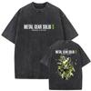 Hot Game Metal Gear Solid 3 Snake Eater Vintage Washed T Shirt Unisexs Loose Player Fans Fashion Short Sleeve Tshirts Streetwear
