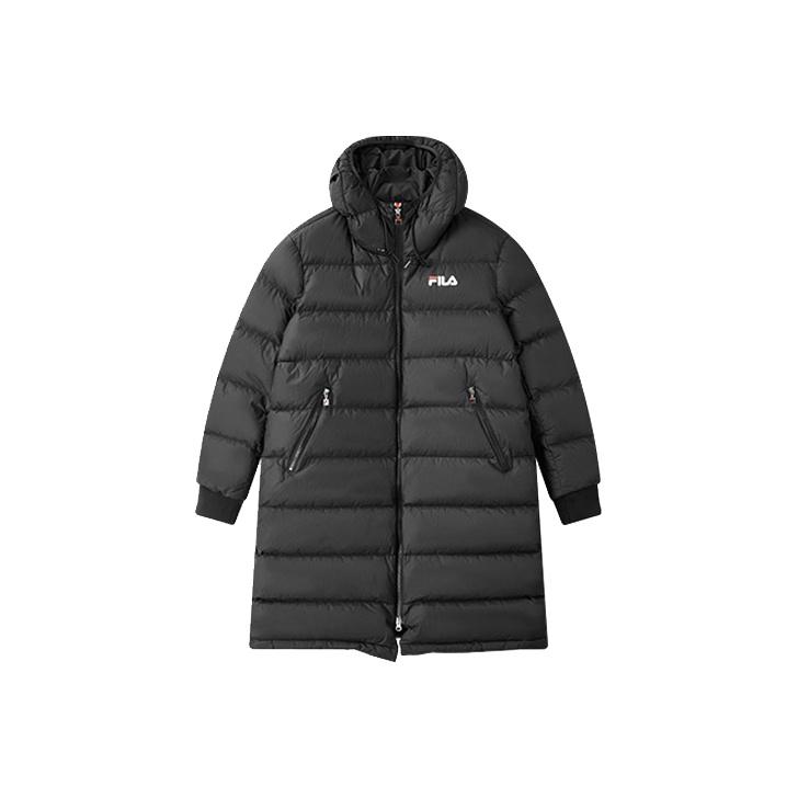 Fila Loose Casual Mid-Length Warm Down Jacket Men Outerwear Deep-Black F11U048956F-BK