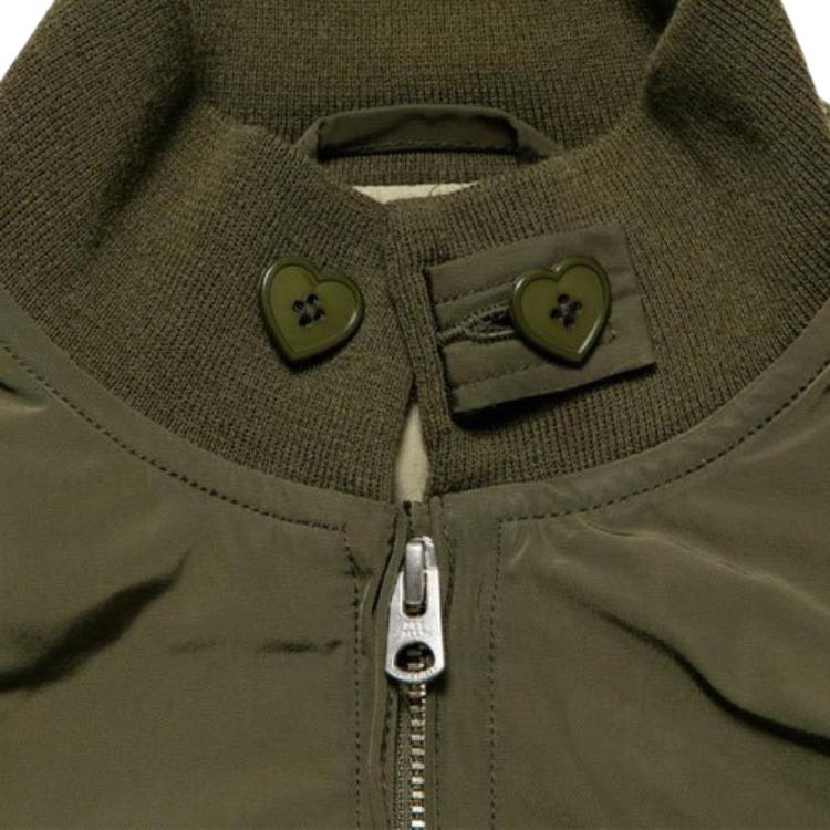 HUMAN MADE Jackets Men's Green Stand Collar Moderate Other HM21JK001