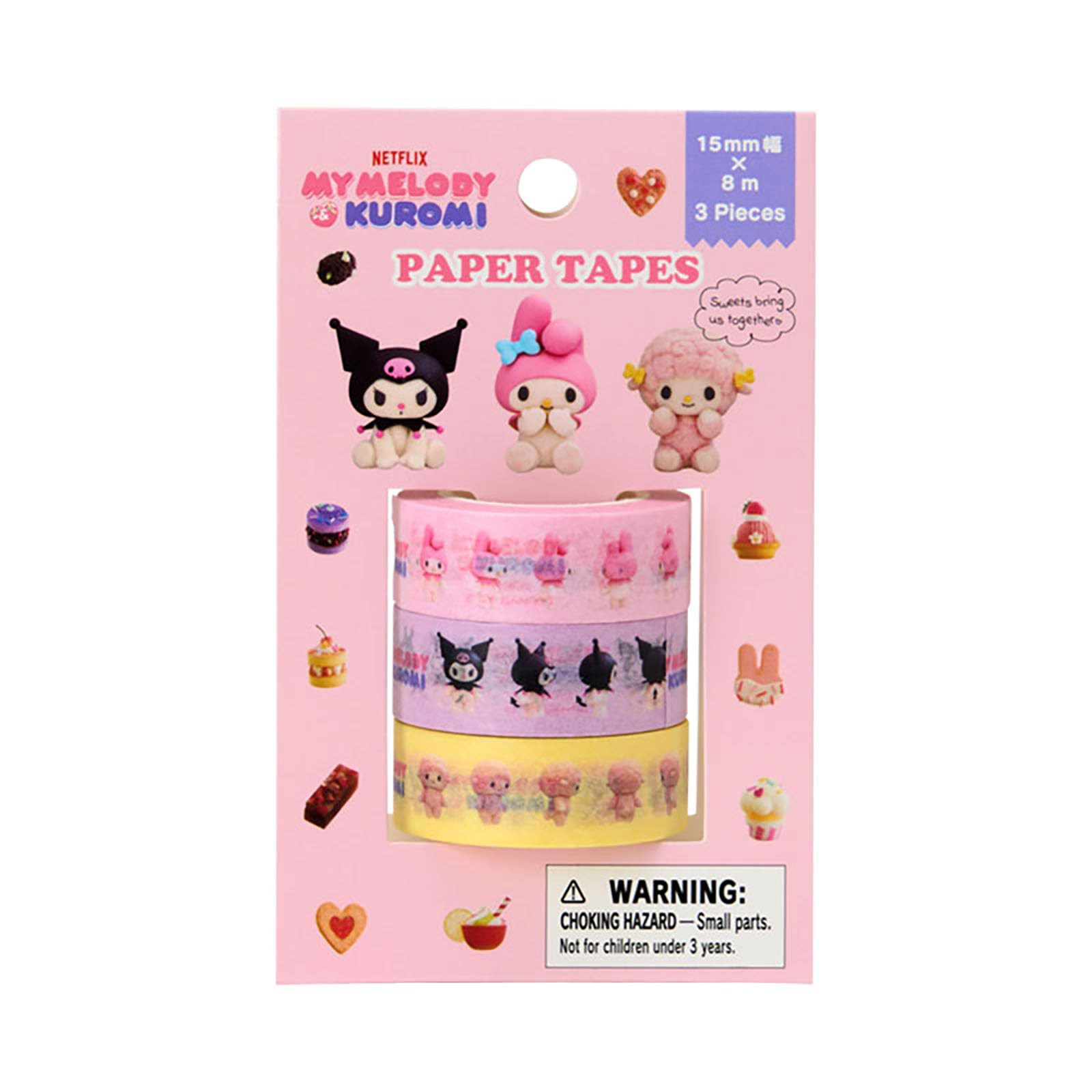 Набор бумажных лент Sanrio Оригинальный Аниме My Melody My Melody Kuromi Бумажная лента Возраст 883395 (Netflix и Куроми) & Набор, 3+,