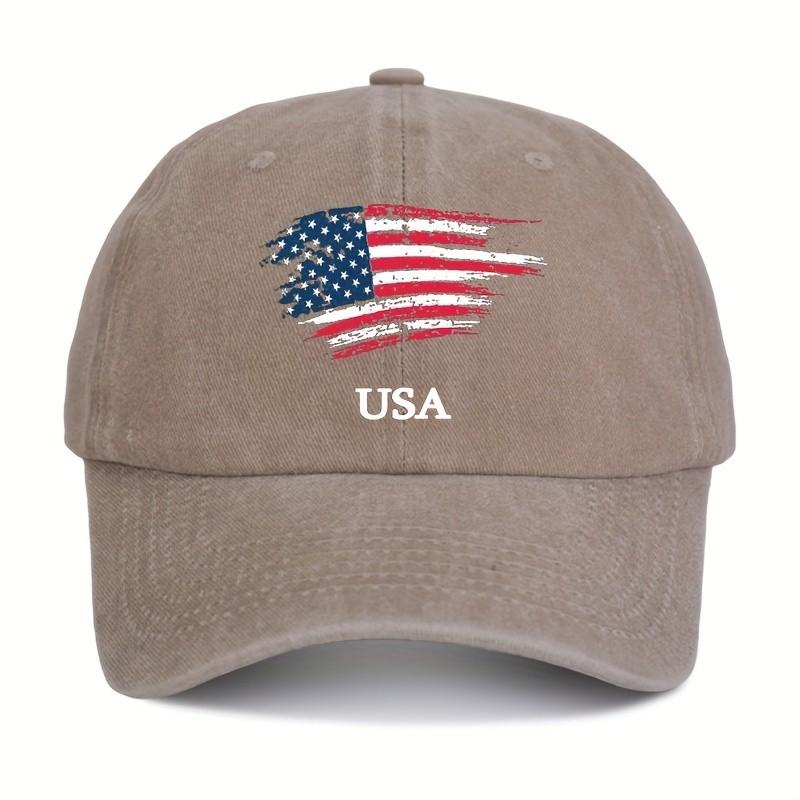 Distressed USA Flag Baseball Cap Polyester Adjustable Outdoor Summer Travel Hat