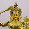 Feng Shui Copper Attract  Wealth Tibetan Tantric Manjushri Buddha Statue Craft Desktop Decor