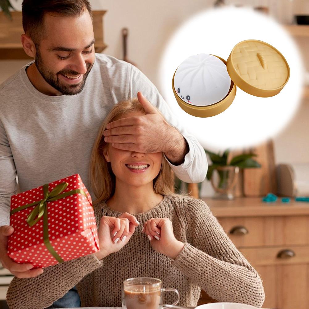 Bolas Antiestrés de Empanadillas de Colores Juguetes Sensoriales Fidget Comida de Simulación Empanadillas con Vaporizador Bola de Masa para Apretar Regalos