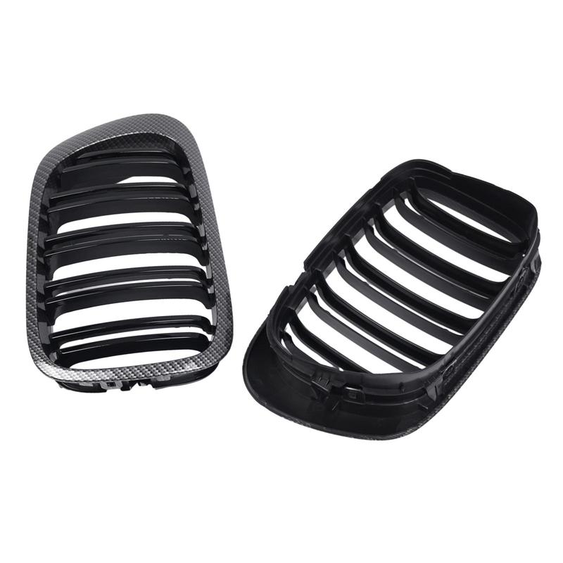 2Pcs Front Upper Chrome Frame Kidney Grilles Car Exterior Parts for BMW