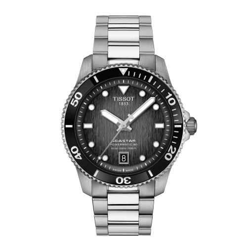 Tissot Seastar 1000 Powermatic 80 40mm Bracelet with Black Dial, Officially Imported, Model T1208071105100