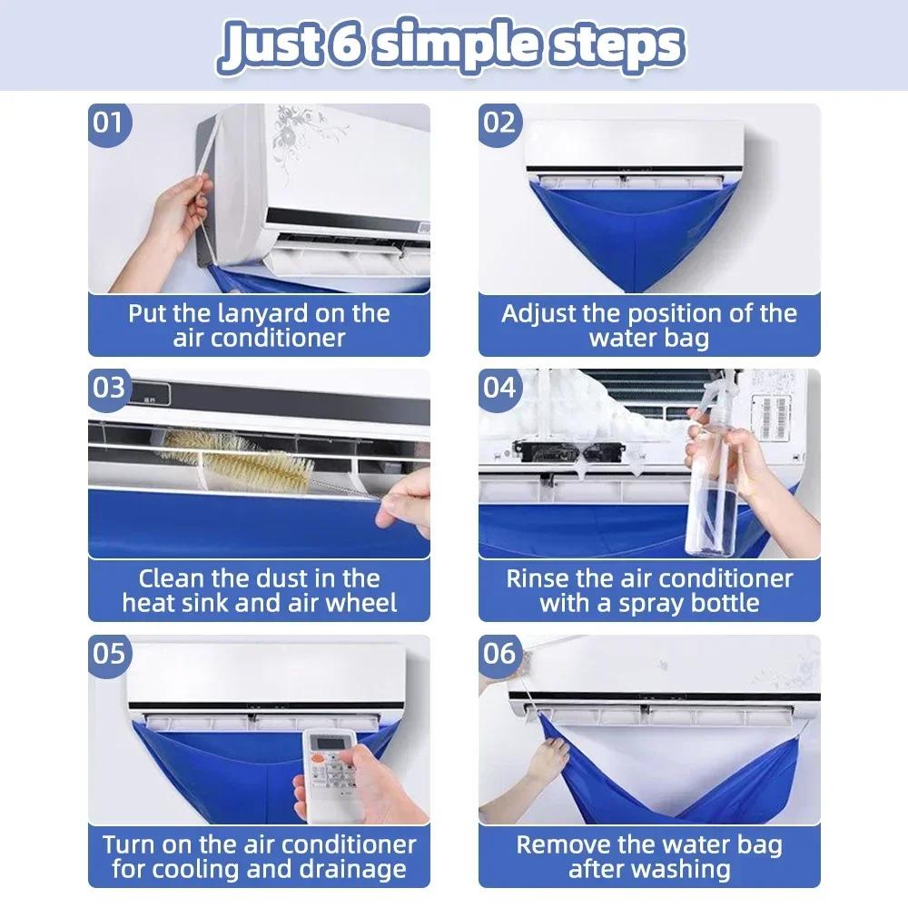 No-remove Air Conditioner Cleaning Kit Air Conditioner Cleaning Tool Leakproof Cover Set (including Water Pipe) Air Conditioning