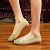 New cotton and linen women's single shoes flat heel non-slip soft sole embroidered shoes low top breathable flat shoes