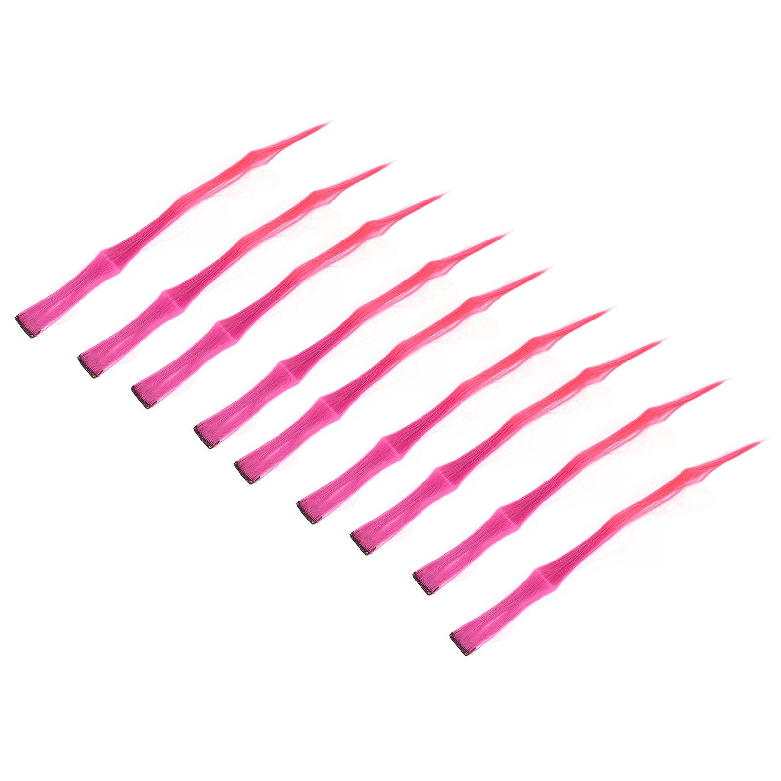 

10pcs Highlights Clip Long Hair Individually Wrapped Hair Accessory Clip In Straight Hairpiece Rose