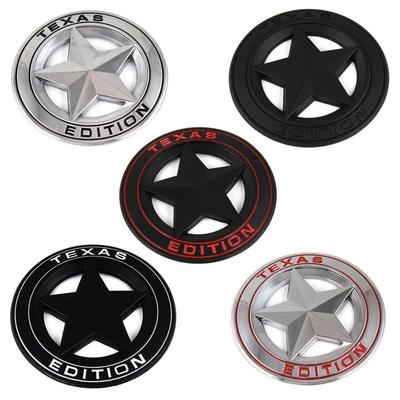 Off-Road WWII Texas Star Metal Car Emblem Sticker - Rear/Modified