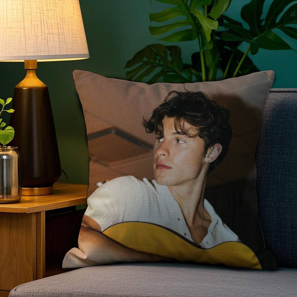 Singer S-Shawn Mendes Pillow Case Sofa Living Room Bedroom Double-sided Printing Square Cushion Nap Time Pillow Case