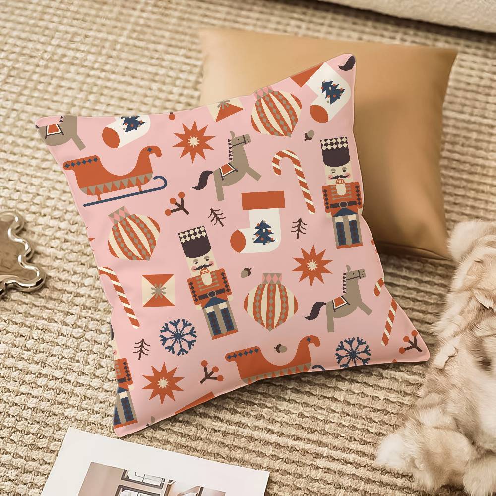 

Classic Cartoon Nordic Toy Characters Pillow Case Comfort Sofa Bed Silky elegant Invisible zipper Decorative cushion cover 12x12Inch