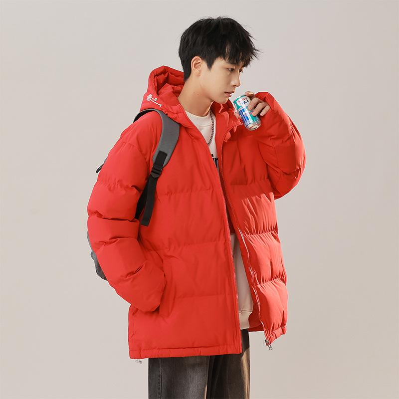 Padded Clothes Men's Candy Color Winter New Trend Loose Hooded Padded Jacket Thickened To Keep Warm