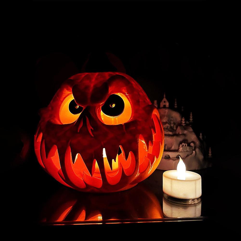 Halloween Pumpkin Lantern Hollow Shape Pumpkin Light Desktop Skull Ghost NightLight Hollow Big Pumpkin Lamp Halloween Decoration