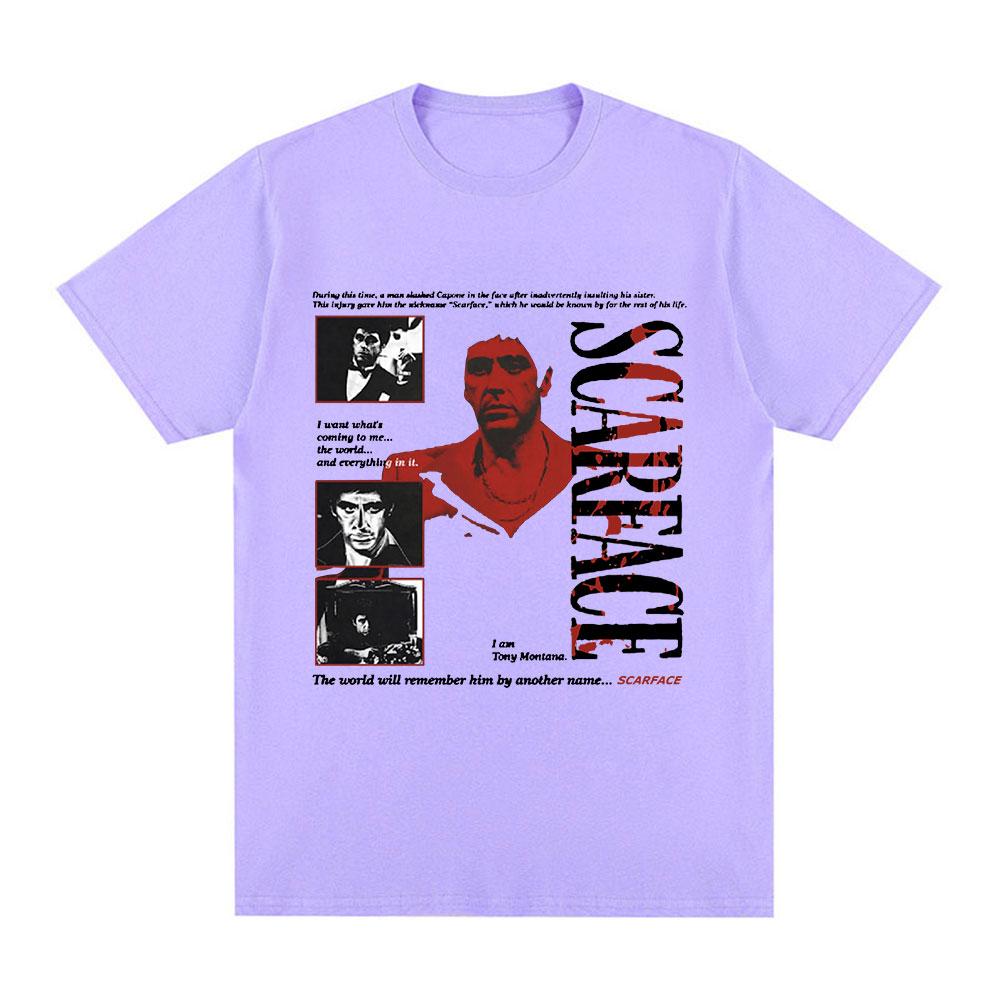90s Classic Gangsters Movie Scarface Tshirt Tony Montana Al Pacino Oversized Tshirts Unisex Women Hip Hop Vintage Gothic T Shirts