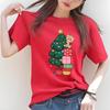 Cute Christmas Tree Christmas Gift Printed Pattern Tshirt Short Sleeve Round Neck Versatile Womens Tshirt