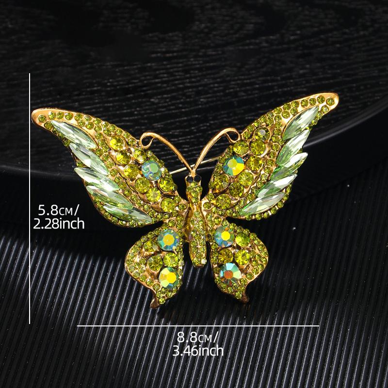 Fashion Full Zircon Butterfly Brooch For Women Luxurious Animal Corsage Pins Wedding Party Clothing Accessories Jewelry Gifts